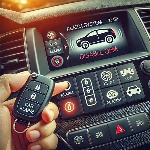 disable alarm before vehicle transport